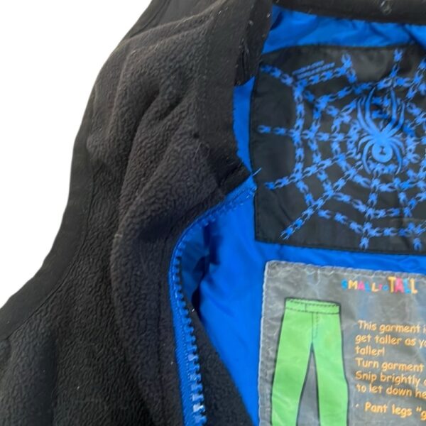 Spyder Black and Blue Insulated Snow Bib, Size 6