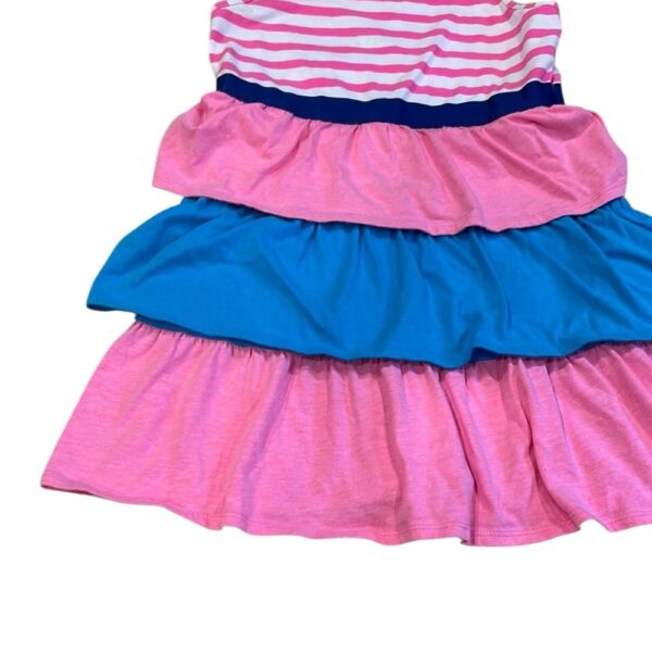 Hartstrings White and Pink Ruffled Tank Dress, Size 7
