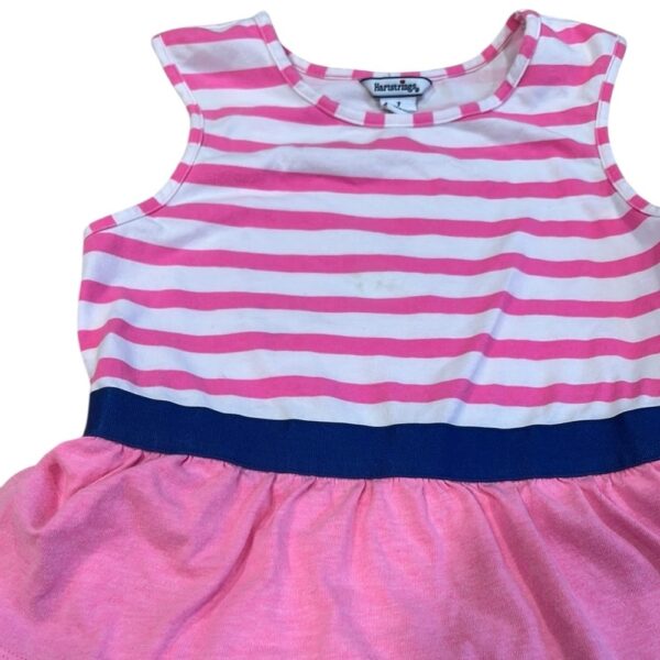 Hartstrings White and Pink Ruffled Tank Dress, Size 7