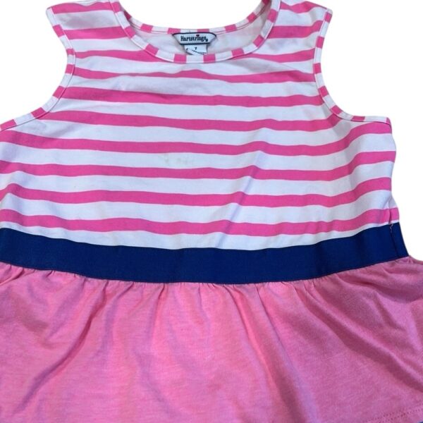 Hartstrings White and Pink Ruffled Tank Dress, Size 7