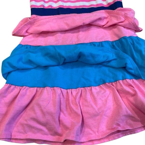 Hartstrings White and Pink Ruffled Tank Dress, Size 7