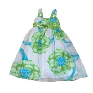 Sweet Heart Rose Blue and Green Ruched Sundress, Size 6X
