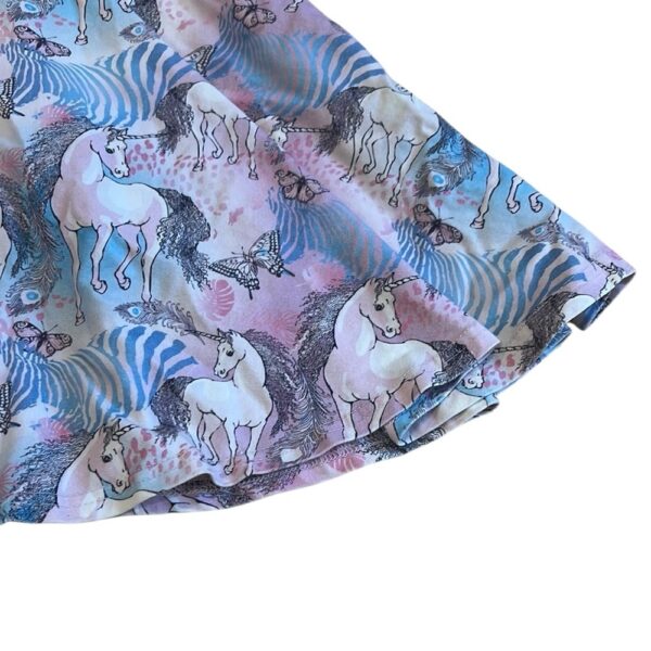 Rock Your Kid Girls Blue and Purple Fit and Flare Unicorn Dress, Size 7