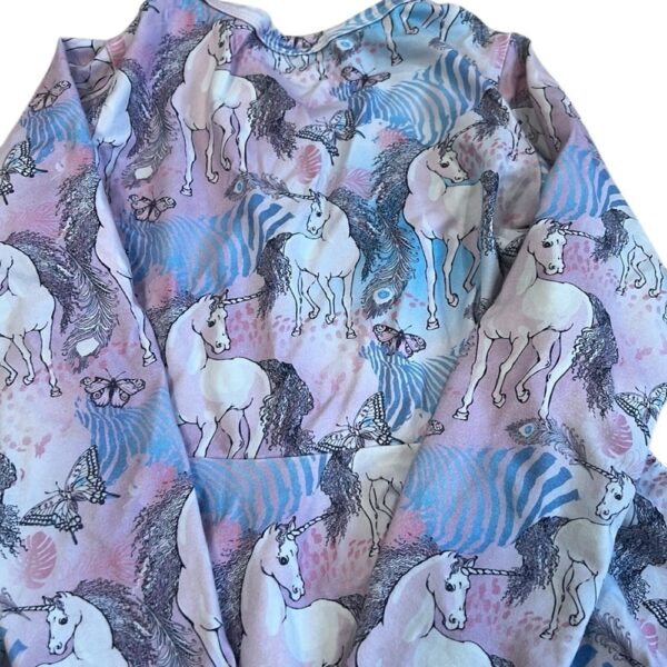 Rock Your Kid Girls Blue and Purple Fit and Flare Unicorn Dress, Size 7