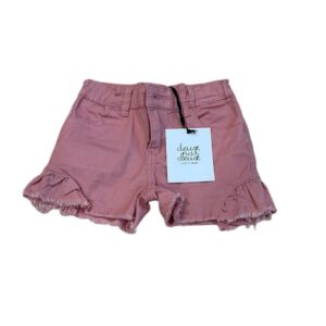 NWT, Deux Par Deux, Girls Lightweight Denim Shorts with Ruffles, Size 7
