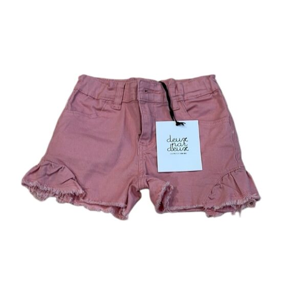 NWT, Deux Par Deux, Girls Lightweight Denim Shorts with Ruffles, Size 7