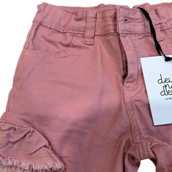 NWT, Deux Par Deux, Girls Lightweight Denim Shorts with Ruffles, Size 7