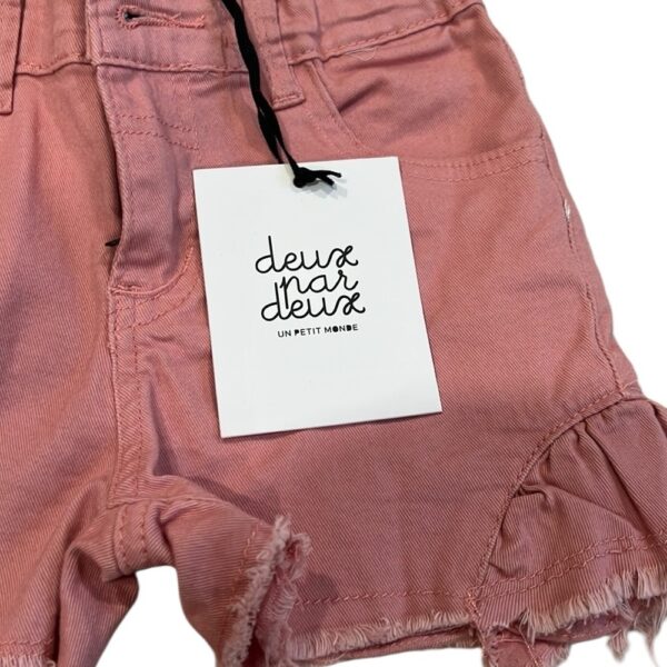 NWT, Deux Par Deux, Girls Lightweight Denim Shorts with Ruffles, Size 7