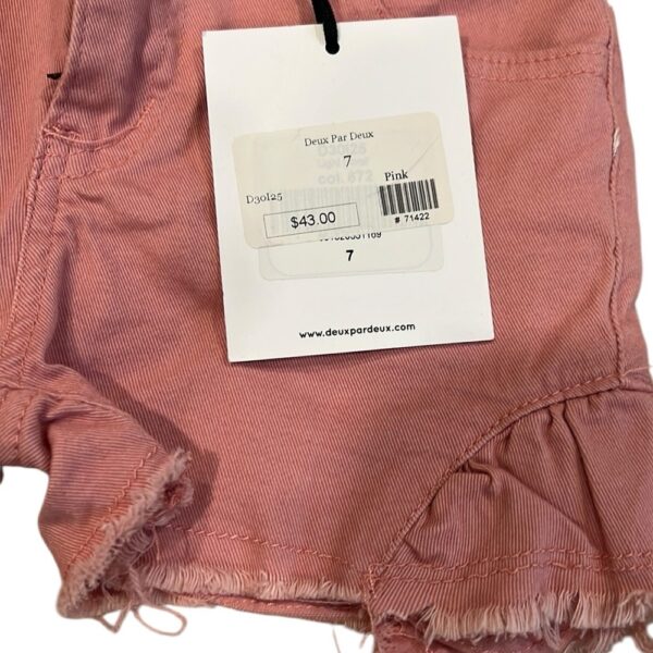 NWT, Deux Par Deux, Girls Lightweight Denim Shorts with Ruffles, Size 7