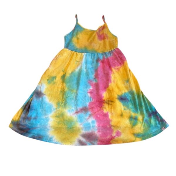 Appaman Girls Multicolor Tie-Dye Tank Dress with Adjustable Straps, Size 7