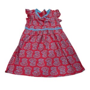 Tea Collection, Girls Red and Blue Summer Dress, Size 7