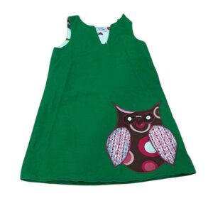 Oonae, Girls Sleeveless Green Corduroy Dress, Size 6