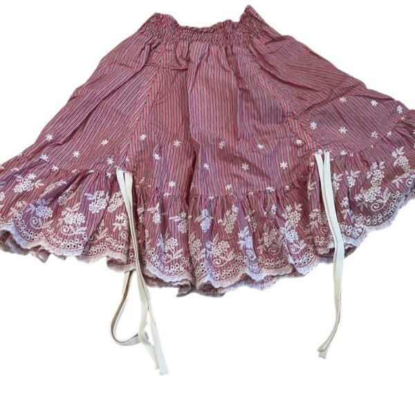 Paper Wings, Girls Pink Striped Bustle Skirt with Matching LS Tee, Size 7