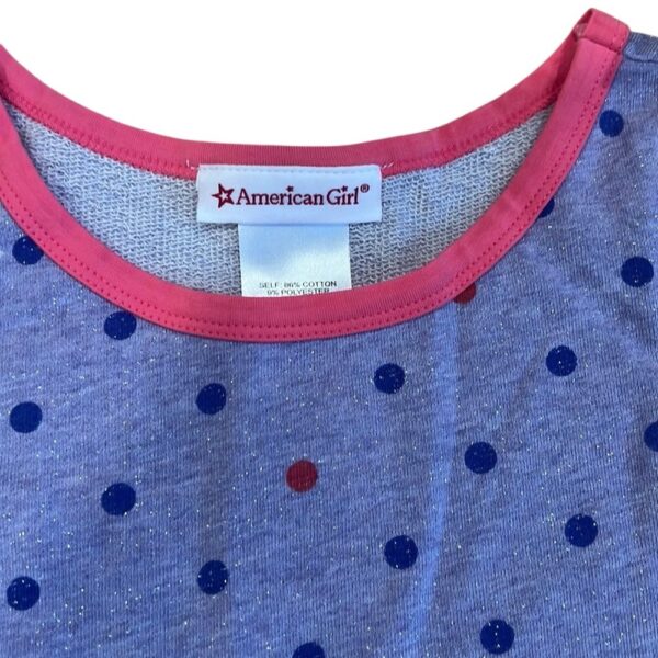 NWT, American Girl Sparkle Purple Polka Dot Summer Dress, Size 7