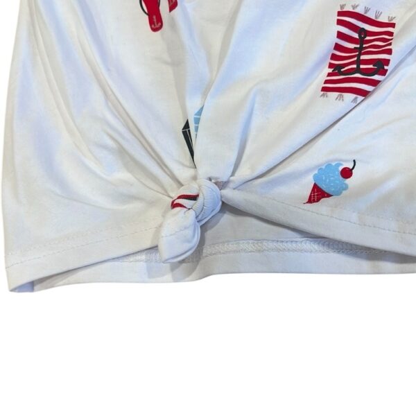 Like New, Deux Par Deux, White Graphic Tee with Matching Leggings, Size 7