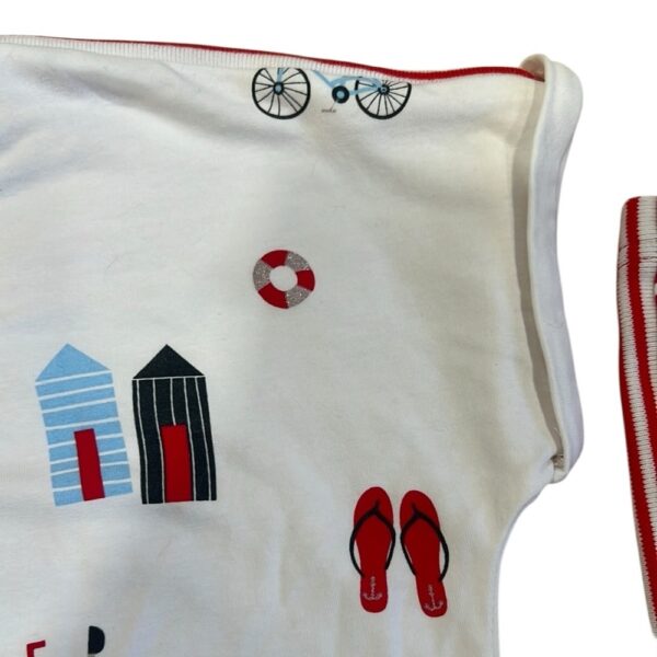 Like New, Deux Par Deux, White Graphic Tee with Matching Leggings, Size 7