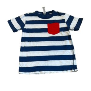 Tea Collection Boys Blue and White Short Sleeve Tee, Size 7