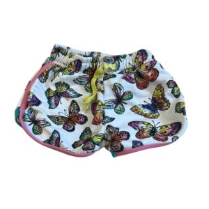 Stella McCartney Girls White Shorts with Playful Butterfly Print, Size 6