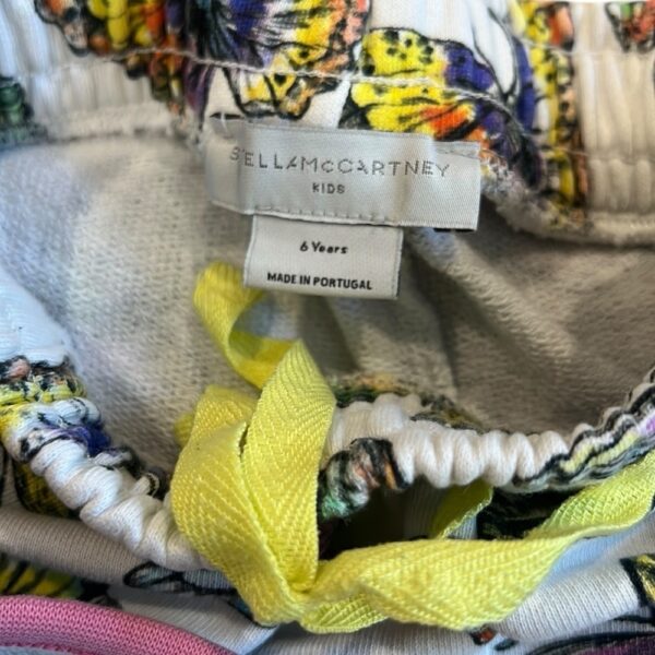 Stella McCartney Girls White Shorts with Playful Butterfly Print, Size 6