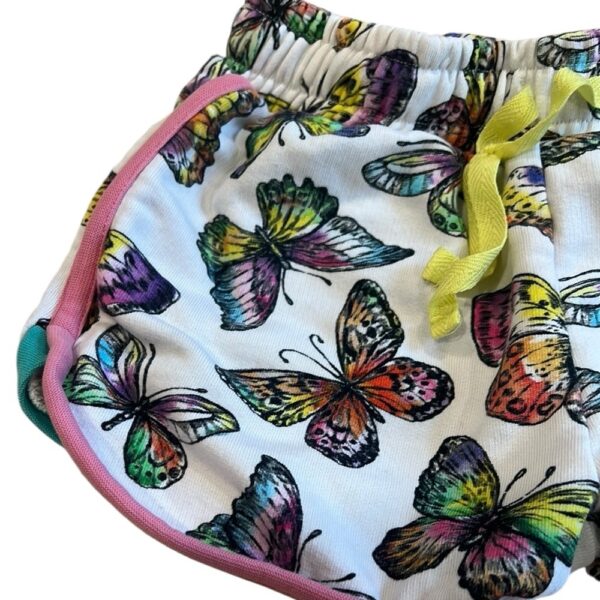 Stella McCartney Girls White Shorts with Playful Butterfly Print, Size 6