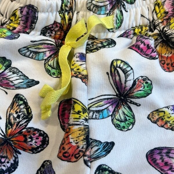 Stella McCartney Girls White Shorts with Playful Butterfly Print, Size 6
