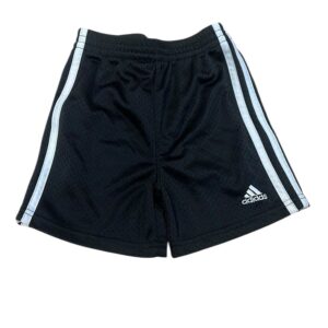 Adidas Black Athletic Shorts with White Stripes, Size 2T