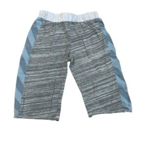 NWOT, Miki Miette, Long Gray and Blue Striped Shorts, Size 6