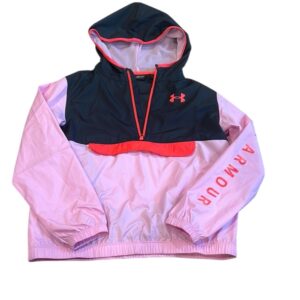 Under Armour Pink and Black Hooded Windbreaker, NWOT, Size Medium