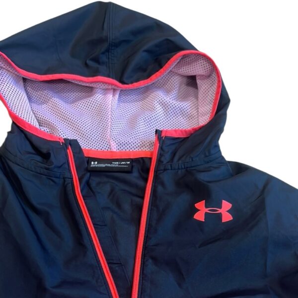 Under Armour Pink and Black Hooded Windbreaker, NWOT, Size Medium