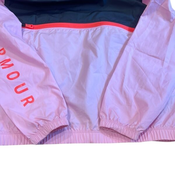 Under Armour Pink and Black Hooded Windbreaker, NWOT, Size Medium