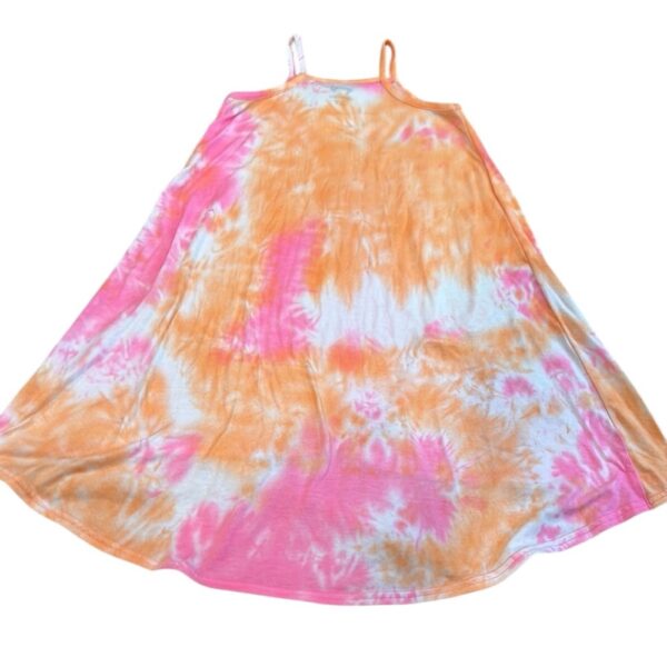 Appaman, Vibrant Pink and Orange Tie-Dye Girls Asymetrical Dress, Size 7
