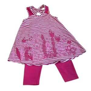 NWOT, Deux par Deux, Girls Tunic with 3/4 Length Lightweight Leggings, Size 6