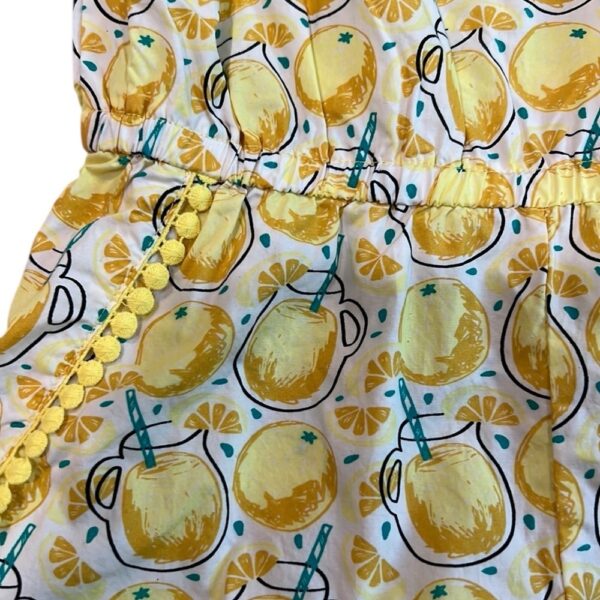 NWT, Appaman Girls Lemonade Romper with Pom Pom Detail, Size 8