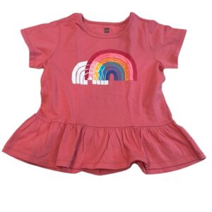 NWOT, Tea Collection, girls short sleeved ruffled shirt, size 7