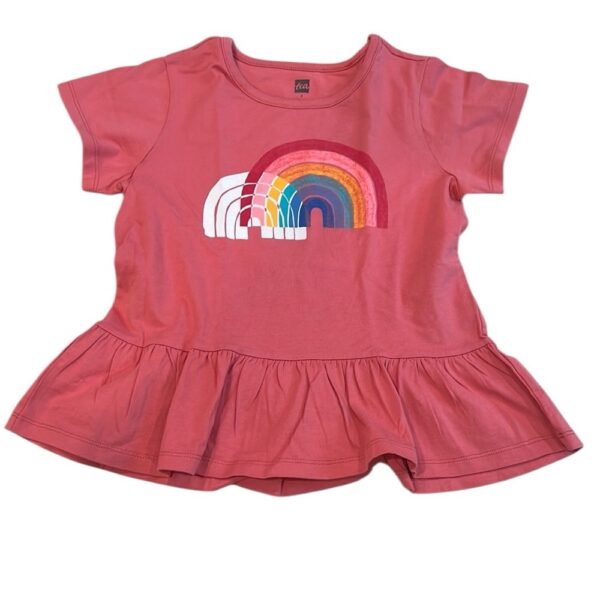 NWOT, Tea Collection, girls short sleeved ruffled shirt, size 7