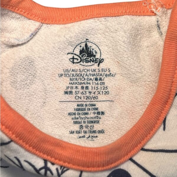 Disney Cream and Orange Cartoon Dress, Size Small (6)