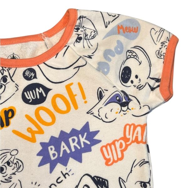 Disney Cream and Orange Cartoon Dress, Size Small (6)