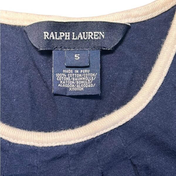 Ralph Lauren Blue Top with Cream Trim, Size 5