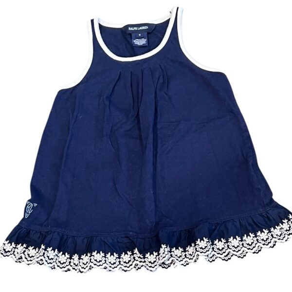 Ralph Lauren Blue Top with Cream Trim, Size 5