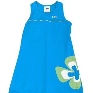 Helly Hansen Blue Dress with Green and White Clover, Size 4