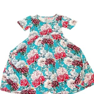 Posh Peanut Blue and Red Lightweight Floral Dress, Size 8