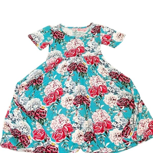 Posh Peanut Blue and Red Lightweight Floral Dress, Size 8