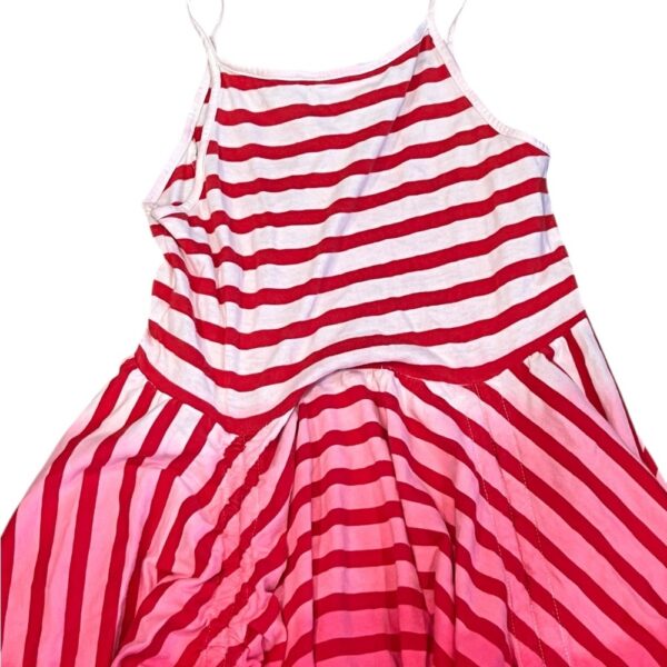 Paper Wings White and Red Ruffled Tiered Sundress with Spaghetti Straps, Size 8