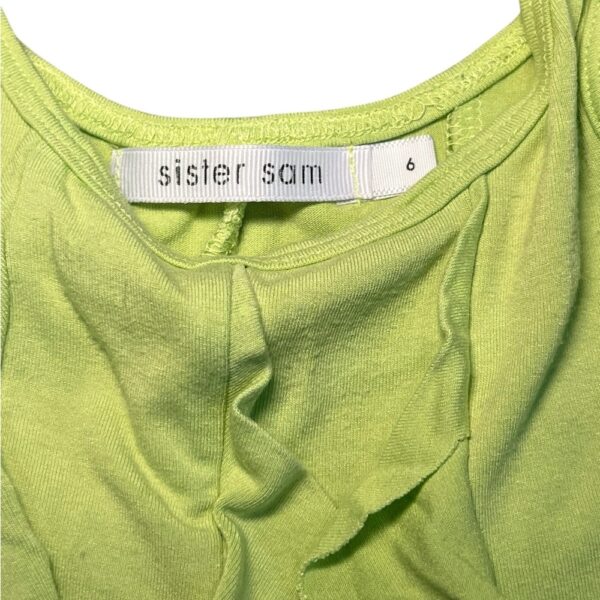 Sister Sam Lime Green Ruffle Kids Sundress, Size 6
