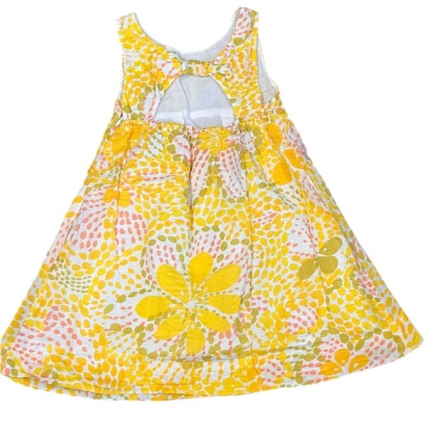 Crewcuts Yellow and White Sleeveless Sundress, Size Medium (8)