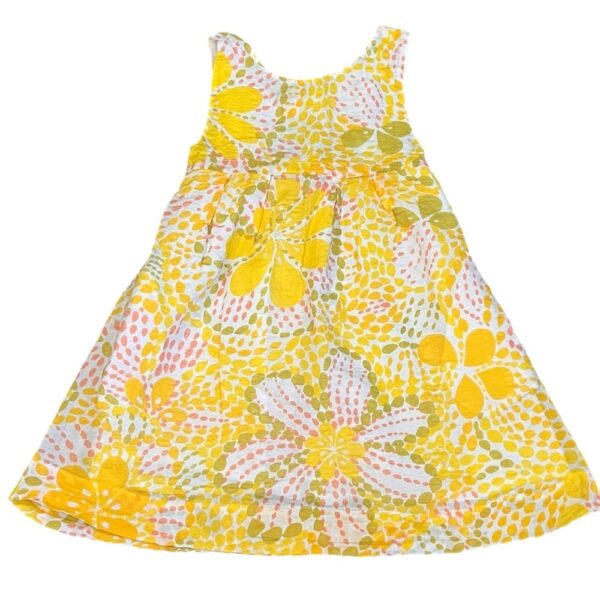 Crewcuts Yellow and White Sleeveless Sundress, Size Medium (8)