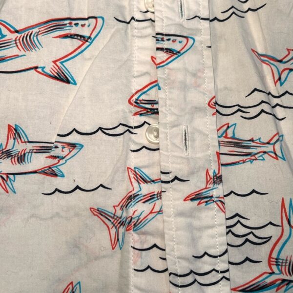 GAP Kids 3D Shark Button Down Shirt, Size XS (4-5)