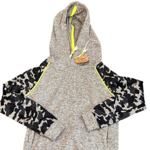 EGG NYC Boys Quikdri Hoodie with Camo Sleeves, Size 8