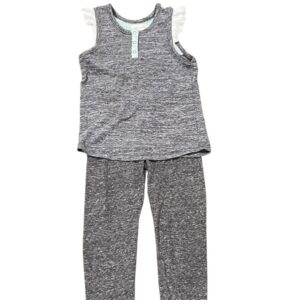 Miki Miette Grey Heathered Lightweight Pants and Matching Tank, Size 6