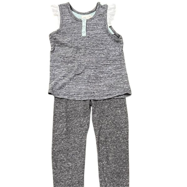 Miki Miette Grey Heathered Lightweight Pants and Matching Tank, Size 6